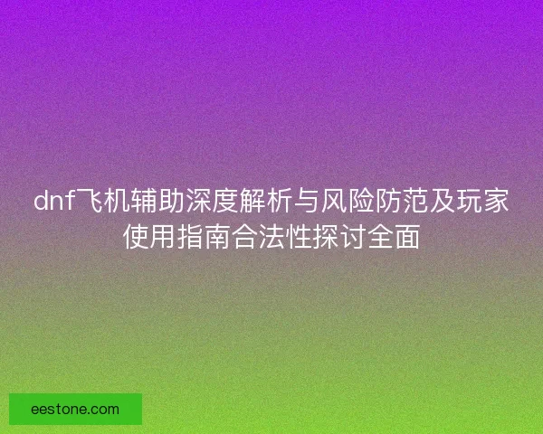 dnf飞机辅助深度解析与风险防范及玩家使用指南合法性探讨全面